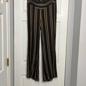 Striped Black and Brown Women's Pants